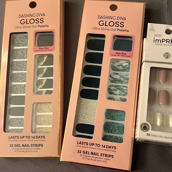 NIB bundle (4) -Impress short press on nails, 2 Dashing Diva gel strips, more - Picture 4 of 9